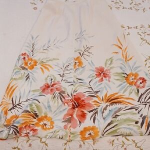 Talbots Cream Floral A-Line Skirt